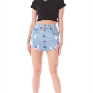 Carmar  button up mini skirt size 28.